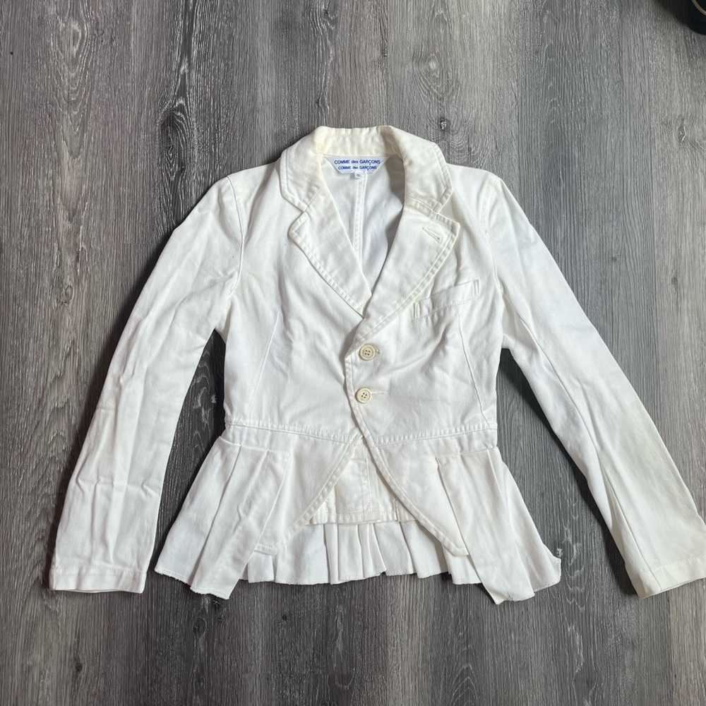 Comme des Garcons white cotton blazer XS